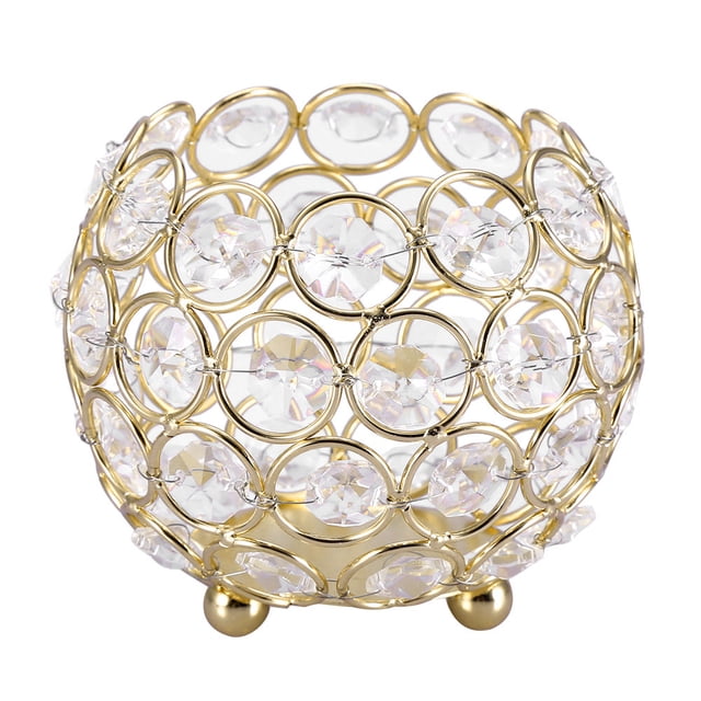 Candelabros de cristal para decoración de bodas, centros de mesa (diámetro dorado de 10cm)