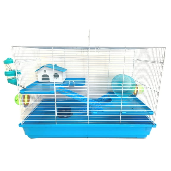 Large 3-Floor Hamster Habitat House Critters Expandable and Customizable Cage Gerbil Mouse Mice Complete Full Set of Accessories