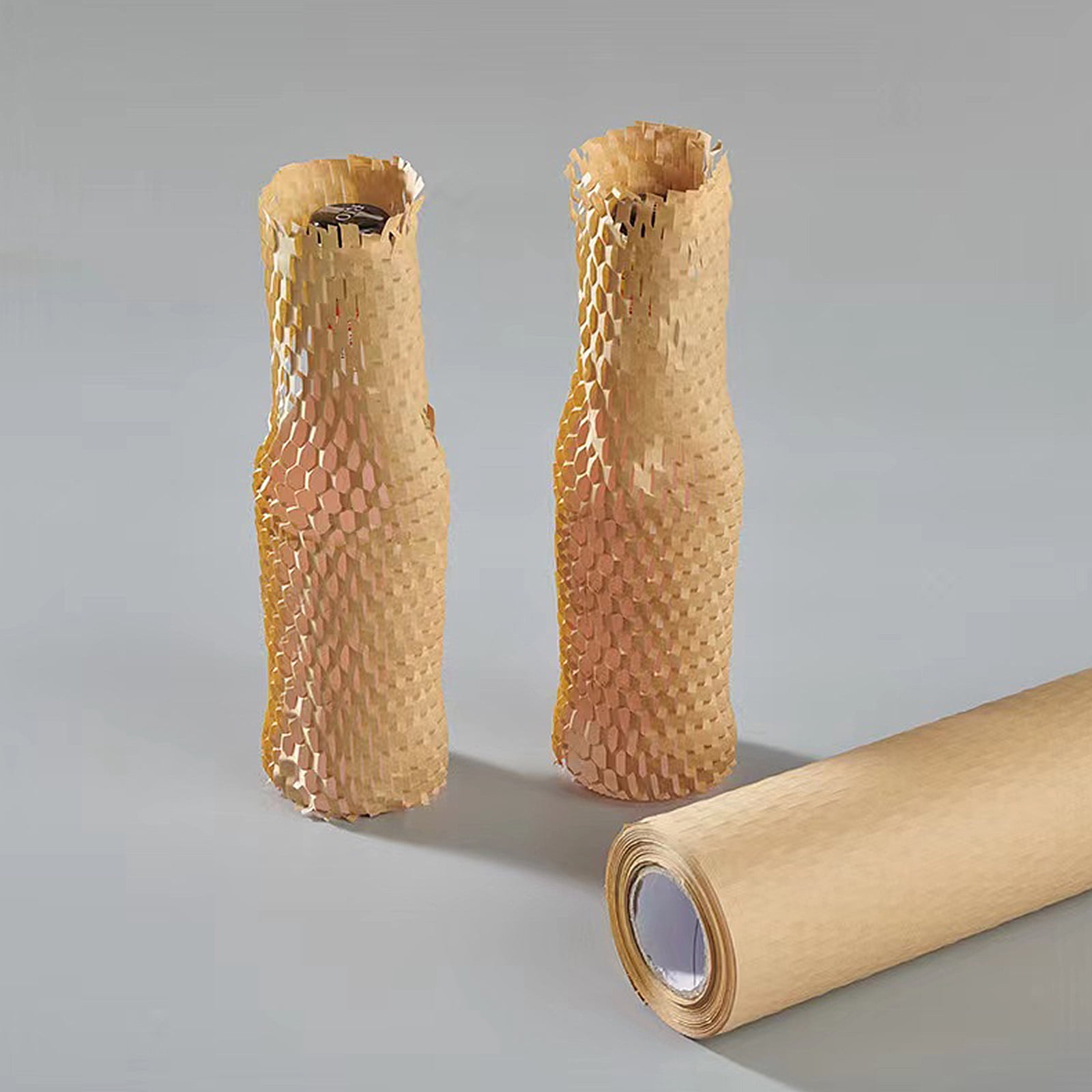 (Kraft color 30*50cm) Kraft paper honeycomb cushioning wrapping paper tear grid moisture-proof shock-absorbing filling paper (30*50cm) material kraft paper