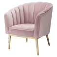 thumbnail image 1 of ACME Colla Velvet Upholstery Accent Chair in Blush Pink and Gold, 1 of 7