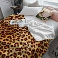 thumbnail image 4 of Fleece Blanket Leopard Print Animal Skin Texture Blankets, Soft Cozy Warm Flannel Throw Blanket, Wild Style Blanket for Bed Couch Sofa,40x60In, 4 of 9
