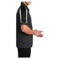 thumbnail image 3 of Yellow Rooster Men's Tricolor Shoulder Micropique Sport-Wick Polo Iron Grey/ Black/ White M, 3 of 8