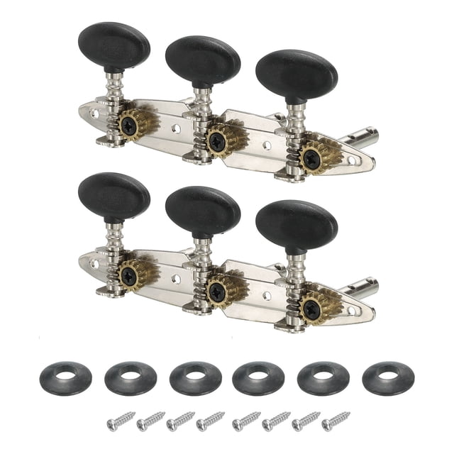 Unique Bargains Guitar Tuners Machine Heads 33 Set Tuning Keys String Pegs for Guitar Black Button