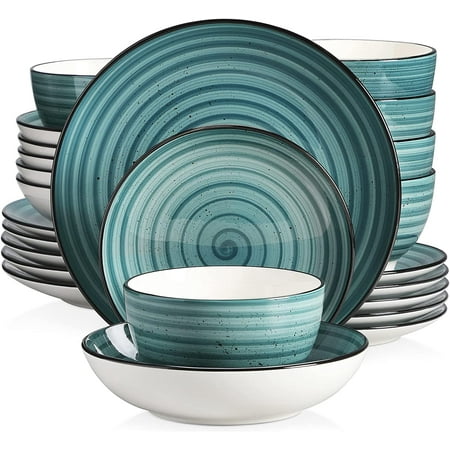 

WUCEI vancasso 48 Pieces Porcelain Dinner Set for 12 - Mandala Dinnerware Dish Set Artisanal Pieces with 10.5in Dinner Plate 8in Dessert Plate 6in Bowl and 13oz Mug Yellow Tableware