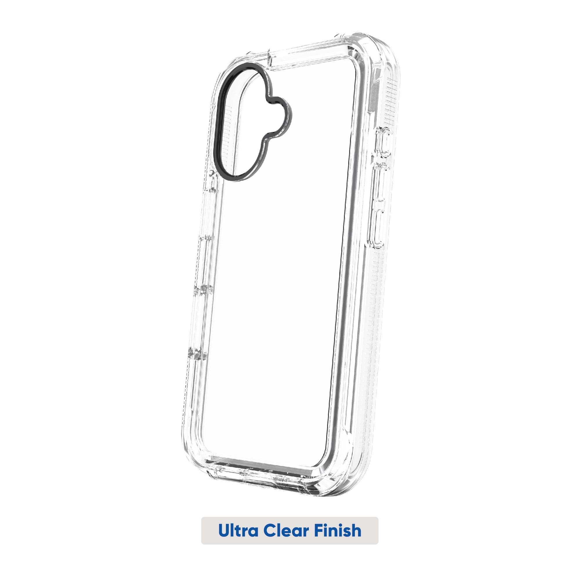 onn. Rugged Phone Case with Holster for iPhone 16 - Clear