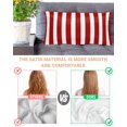 thumbnail image 3 of Red Striped Pillow Cases Cal King Size, Smooth Satin Pillowcase for Hair and Skin, Christmas Farmhouse Red White Stripes Decorative Cooling Bed Pillow Covers with Zipper, 20x40 Inches, 3 of 5