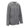thumbnail image 6 of Fleece Jacket Women Winter Warm Full Zip Up Fuzzy Sherpa Coats with Coat Dark Gray M, 6 of 9