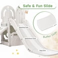 thumbnail image 5 of 4 in 1 Toddler Climber and Slide Set, Freestanding Kids Playground Slide Playset with Basketball Hoop and Bus Steering Play Combination, Indoor & Outdoor Toys for Kids Teens Boys Girls, Gray, 5 of 7