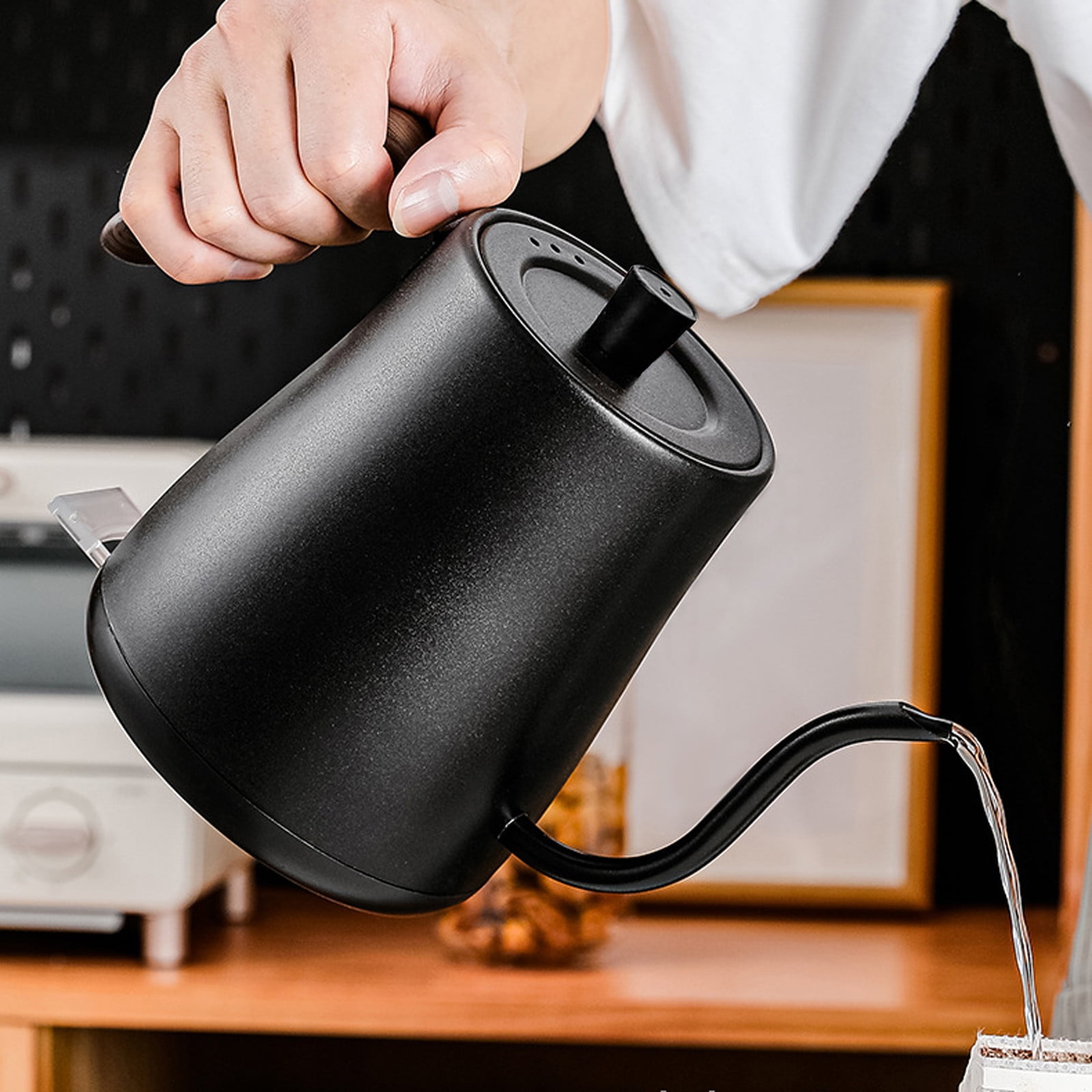 Wovilon Electric Kettle Gooseneck Kettle, 800Ml Water Kettle, Tea Pot Stainless Steel For Coffee Tea With Fast Heating, Auto-Shut Off And Boil-Dry Protection Tech