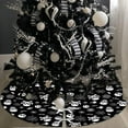 thumbnail image 4 of Fangleland Black Gothic Christmas Tree Decorations with Scary Skull Christmas Tree Skirt, Large Decorative Tree Topper Bow, 12Pcs Tree Hanging Ornaments for Winter Halloween Xmas Tree Decor, 4 of 7