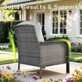 thumbnail image 6 of Vcatnet Outdoor Conversation Set 8 Pieces Sectional Sofa All Weather Wicker Patio Furniture with Swivel Rocking Chairs and Coffee Table Gray, 6 of 12