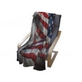 thumbnail image 4 of American Flag Soft Flannel Fleece Throw Blanket, Banner in the Sky on Cloudy Mist Display National Proud of Heritage, Cozy Plush for Indoor and Outdoor Use, 70" x 90", Grey Red Blue, by Ambesonne, 4 of 6