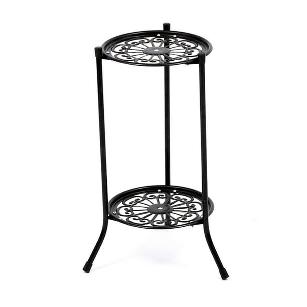 2Tiered Tall Plant Stand Metal Plant Shelf Supports Rack for Indoor Outdoor Home Decoration New