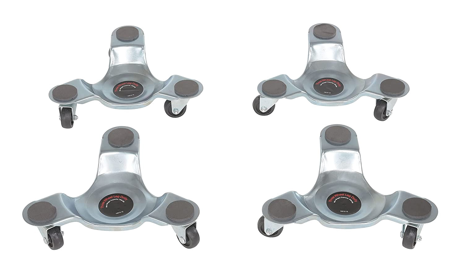Vestil Manufacturing LEG-D-12-4PK 12 x 10.75 in. 300 lbs Zinc Plated Leg Dolly, Pack of 4