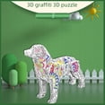 thumbnail image 5 of Rompecabezas de graffiti DIY para niños, traje de pintura de dinosaurio animal, avión, rompecabezas de juguete 3D, 5 of 5