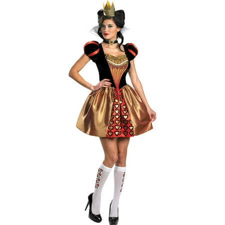 Alice in Wonderland Sassy Queen Adult Halloween Costume, Red