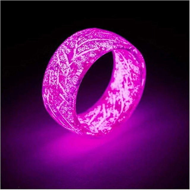 PurpleAnillo Luminoso Que Brilla En La Oscuridad Anillo Decoración Unisex Anillo Fluorescente Adornos Joyería para Mujeres Hombres, Púrpura6