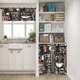 thumbnail image 2 of Kitchen Curtains Coffee Window Curtains and Valances Set 36 Inch, Brown Black Cute Short Tier Curtain for Kitchen, White Cartoon Cute Doodle Small Kitchen Decor, 2 of 5