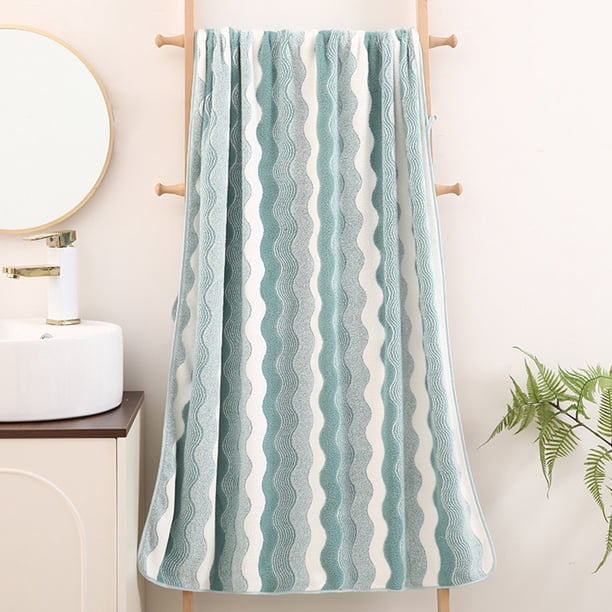 Toalla de baño de polar con rayas de coral, adecuada tanto para hombres como para mujeres, ideal para lavarse la cara, bañarse y secarse el cabello. Toallas de poliéster.