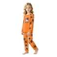 thumbnail image 5 of Family Halloween Pajama Set Long Sleeve Crew Neck, Soft Halloween Family Pajamas with Ghost Witch Hat Spider Web Print, Spooky Matching Halloween Pajamas Sleepwear, 5 of 7