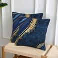 thumbnail image 4 of Navy Blue and Gold Marble Throw Pillow Cover 18x18 Inch Cushion Modern Farmhouse Pillow Covers Soft Pillow Cases Decor for Couch Sofa Living Room Bedroom Outdoor Home Gift Set of 2, 4 of 6