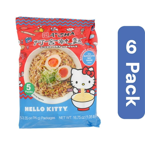 Asha Dry Hakka Spicy Soy Noodles 16.75 oz (Pack of 6)