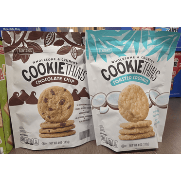 Benton’s Wholesome & Crunchy Cookie Thins Chocolate Chip & Toasted Coconut 4oz 113g (2 Bags)
