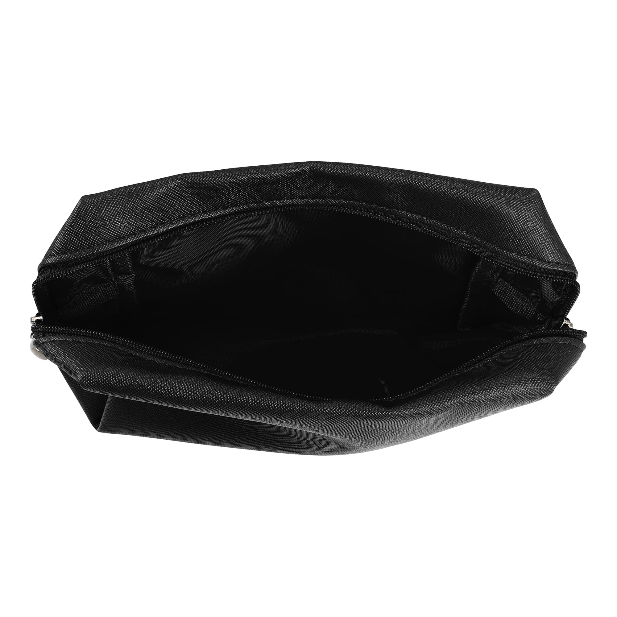 Unique Bargains Floral Makeup Bag Zipper Flower Cosmetic Pouch Black