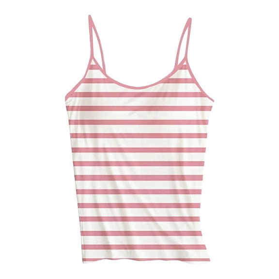 MuXiKeJi Clothes Women Built in Bra Camisole Tops Adjustable Spaghetti Strap Tank Top Padded Cami Shirts