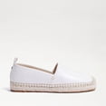 thumbnail image 2 of Sam Edelman Kenley White Leather Rounded Toe Slip On Espadrilles Classic Flats (White Leather, 9), 2 of 7