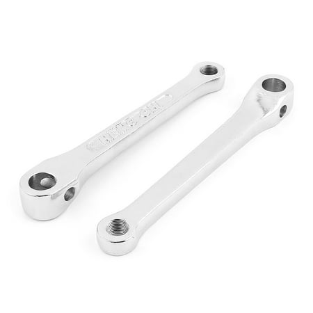 Unique Bargains2Pcs Silver Tone Crank Arm 185mm Metal for Round Taper Spindle