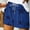 Blue, variant on QUNYINEY Shorts for Women Casual Star Elastic Waist Bermuda Loose with Pockets Summer Drawstring Shorts