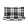 thumbnail image 3 of 3 Pcs Soft Bedding Set, Includes 1 Duvet Cover with Zipper And 2 Pillow Shams,Plaid Pattern Black And White Plaid Twin(86"x70"), 3 of 8