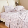 thumbnail image 4 of King Size Bed Sheets Set PC Soft Cooling Thread Count Microfiber Printed Sheet Deep Pocket Breathes Better Machine Washable Tropical Palm Tree Fronds Patterned Double, 4 of 8