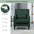 thumbnail image 3 of BISHE Mid-Century Modern Corduroy Accent Chair with Soft Cushions, Upholstered Armchair for Living Room, Bedroom, Office, Lounge, Comfortable Single Sofa Chair,Emerald, 3 of 7
