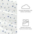 thumbnail image 6 of Noble Linens 4 Piece Pattern Microfiber Bed Sheets Set, Light Blue Floral, Queen, 6 of 10