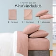 thumbnail image 5 of LuxClub Microfiber Bed Sheets & Pillowcases, High Thread Count 1800 Series, Extra Deep Pocket, Wrinkle Free, Breathable Twin Bed Sheets Sets, Pearl Pink, 4 Pieces, 5 of 7