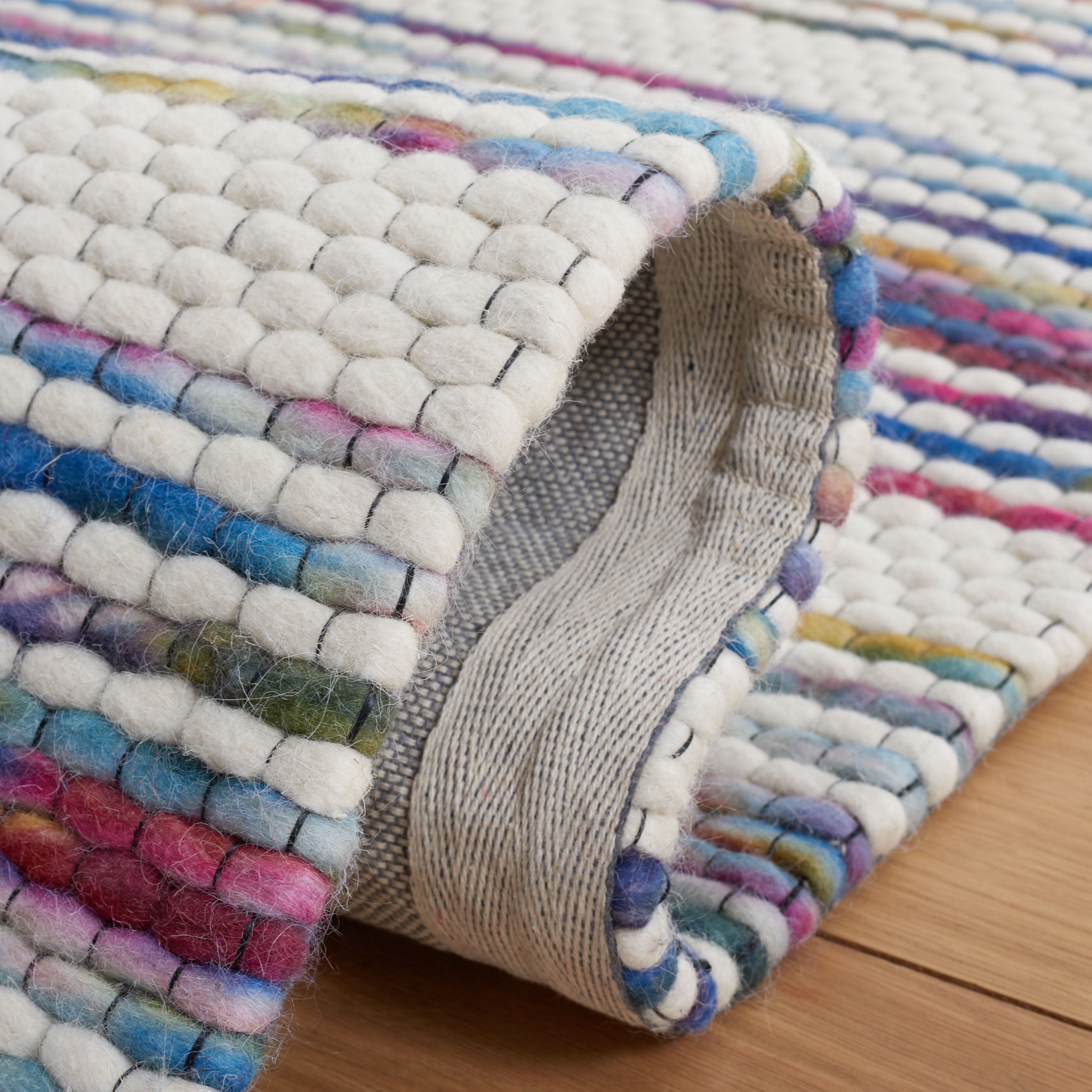 SAFAVIEH Marbella Roland Striped Area Rug, Ivory/Blue, 3' x 5'