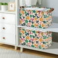 thumbnail image 2 of Yayeee Foldable Storage Basket for Shelves with Handles Waterproof Cloth Bins, Floral Blooms, 2 of 7