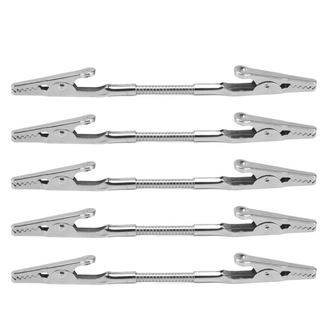 5 piezas Clip de nota de doble cabeza Flexible Resistente Durable Metal Amplia aplicación Clip fuerte Soporte de fotos