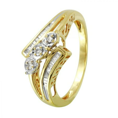 Ladies 0.25 Carat Diamond 10k Yellow Gold Ring