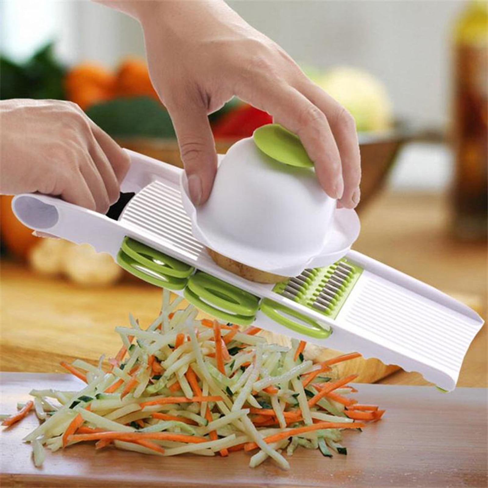 Multifunction Vegetable Slicer,1 Container, 6 Blades and handpiece,  Vegetable Cutter & Julienne Slicer Vegetable Slicer, Fruit and Cheese  Cutter 