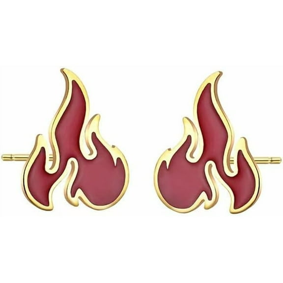 Flame Fire Stud Earrings for Women Punk Red Fire Earrings Personalized Flame Shape Stud Earrings Unique Cool Fire Earrings Fashion Jewelry Gift