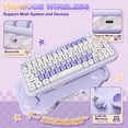 thumbnail image 2 of C75 Wireless Mechanical Keyboard,75% Layout, Hot-Swappable NKRO,BT5.0/2.4G/USB-C Mode,Dye-Sub PBT MOA Keycaps,RGB Gasket Mount,Cute Cake Design for Mac/Win/Gaming (Purple, Milk V2 Switch), 2 of 11