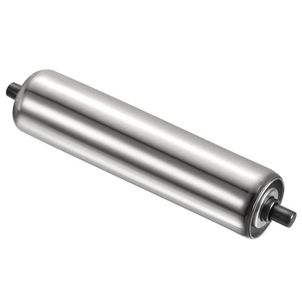 Rodillo de Transporte de Gravedad de Acero Inoxidable Uxcell con Extremo Galvanizado Plata 2"x10"