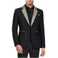 thumbnail image 2 of Ceisia Veste Blazer à Col à Revers pour Homme, Coupe Ample Décontractée, à Carreaux, avec Poches, Boutonnée, Manches Longues, Haut de Complet, Or, Cadeaux L, 2 of 9