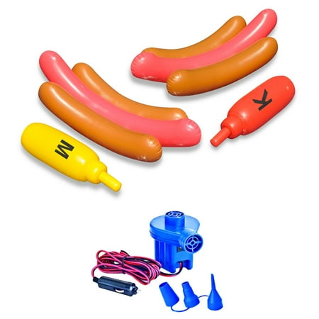 NEW Swimline 90842 Swimming Pool Hot Dog Battle Inflatable Float w/ 12V Air Pump - Walmart.com