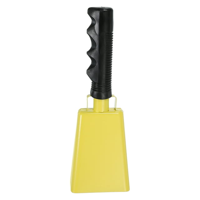 Campanas de vaca de 9 pulgadas para juegos de fútbol, campanas para eventos deportivos, fabricadas en metal, ruidosas, con mango para animar competiciones, maratones, bodas, pintura DIY, amarillas
