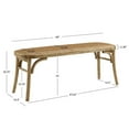 thumbnail image 3 of Pemberly Row Modern Bench with Natural Rattan Seat in Rustic Brown, 3 of 13