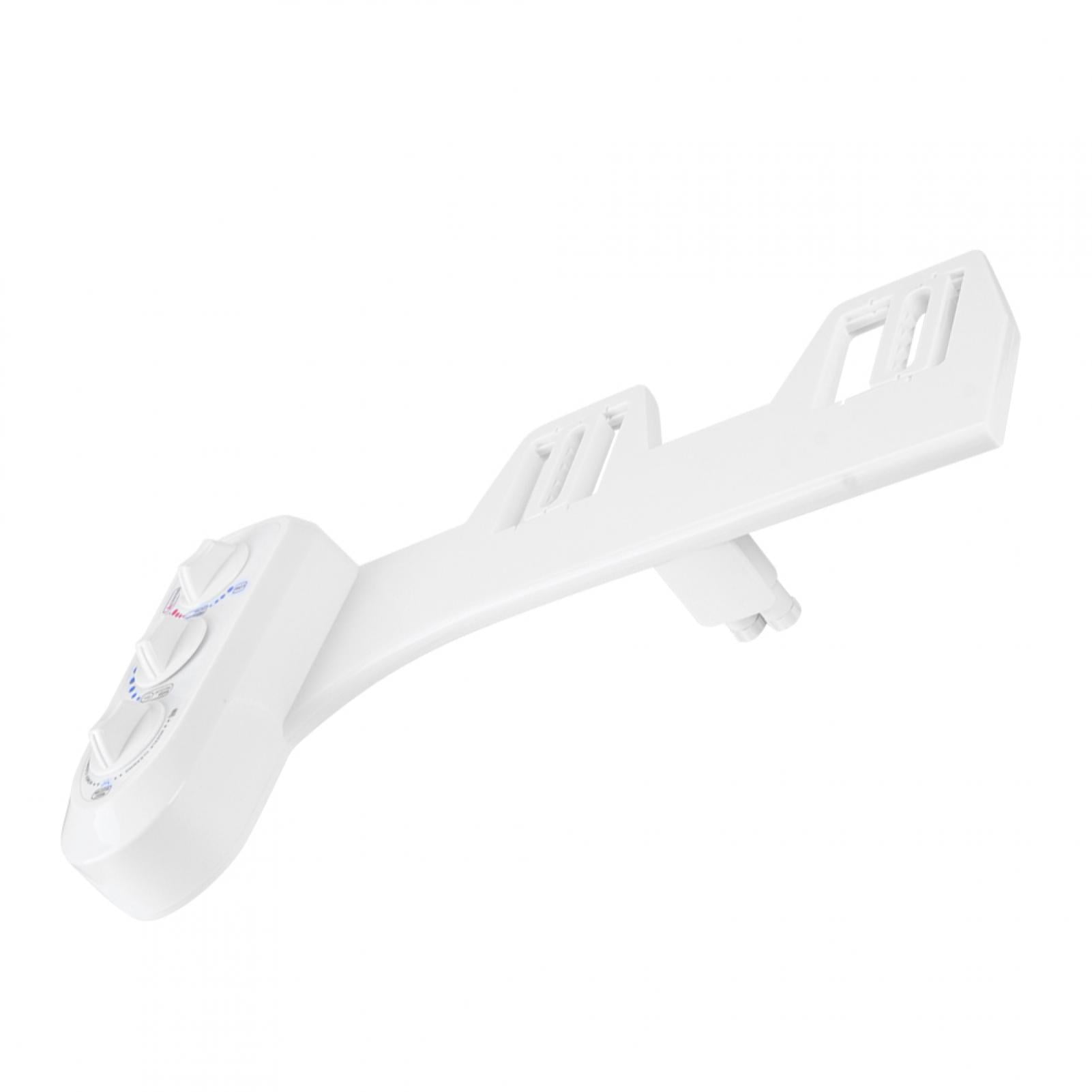 BIMZUC G1/2 Thread Bidet Attachment Toilet Seat Double Nozzle Hot Cold Water Adjustable Pressure Self Cleaning White 9.8 ft / 3m Hose